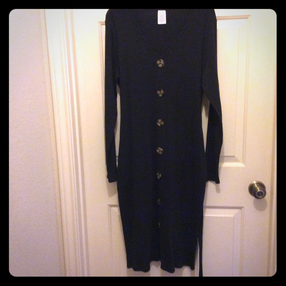 New XL Jr. 15-17 black NOBO long dress pullover